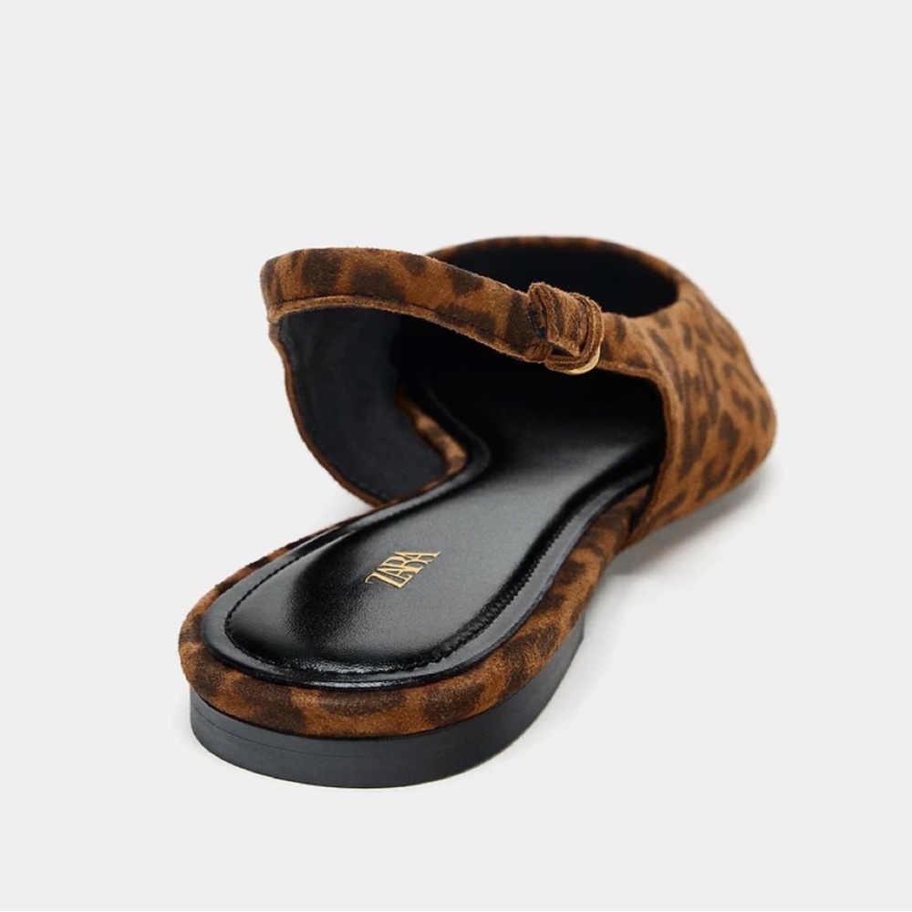 New w/ Tags Zara Leopard Slingback Flats size 9 / 40 - Picture 7 of 7